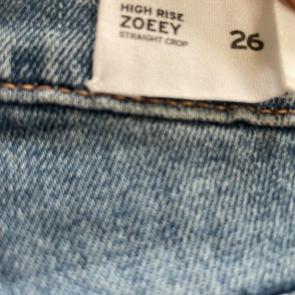 Hudson Zooey High Rise Straight Crop Distressed denim NEW - Picture 2 of 9